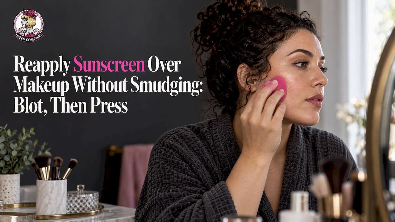 Reapply Sunscreen Over Makeup Without Smudging: Blot, Then Press